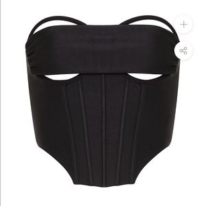 UMBRA SATIN CORSET TOP - BLACK